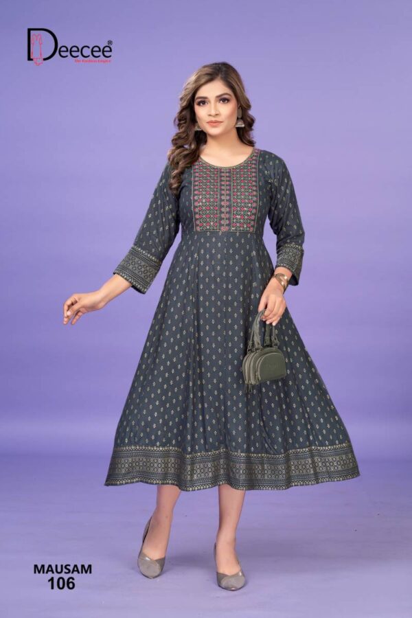 Deecee Mausam Casual Wear Rayon Printed Kurtis Wholesale Catalog Collection Supplier - Image 6