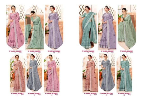 Rajguru Roopal Sequence Vol 2 Cotton With Embroidery Saree Wholesale Catalog Collection Exporter - Image 8