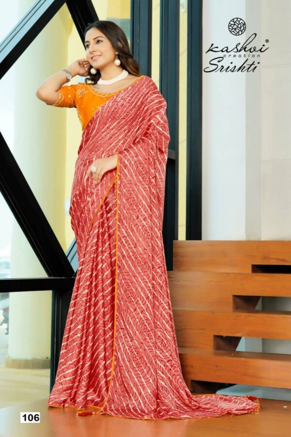 Kashvi Srishti Dull Moss Brasso Printed Saree Wholesale Catalog Collection Supplier - Image 2