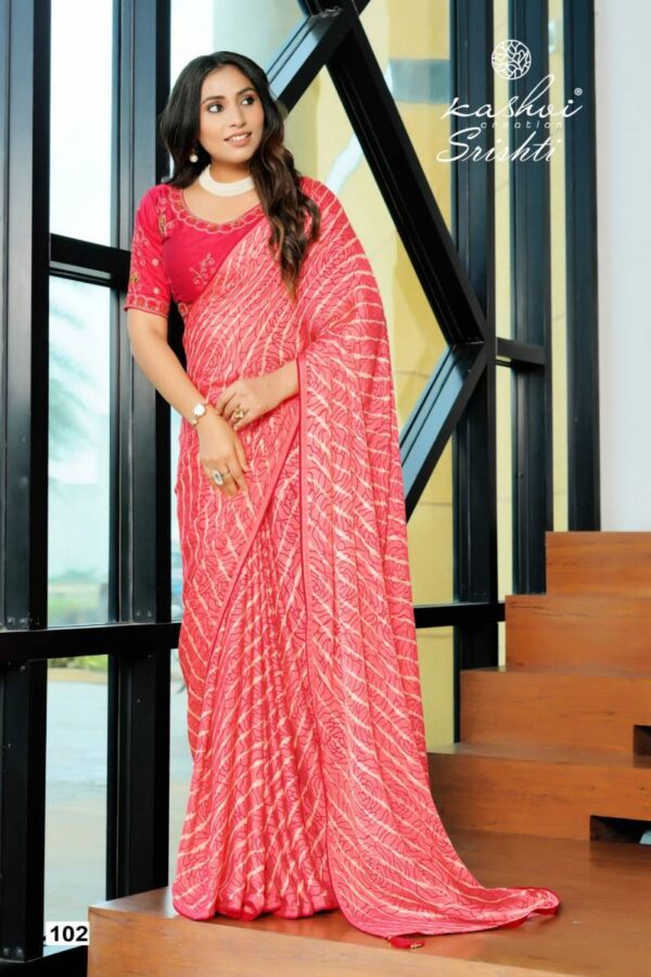Kashvi Srishti Dull Moss Brasso Printed Saree Wholesale Catalog Collection Supplier - Image 7