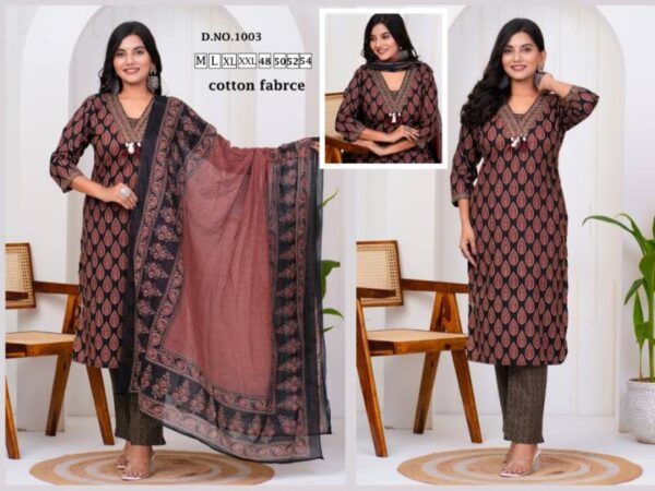 Naisha K 150 Cotton Readymade Plus Size Wholesale Catalog Collection Exporter - Image 3