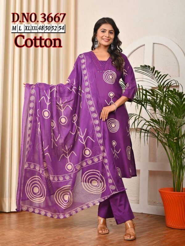 Naisha K 150 Vol 3 Cotton Readymade Plus Size Wholesale Catalog Collection Exporter - Image 3