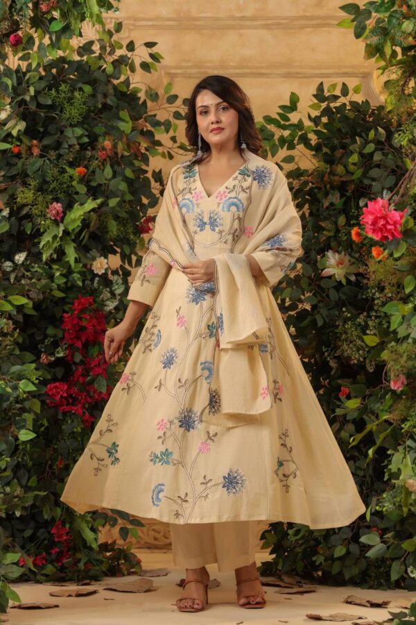 Naisha K 153 Mul Chanderi Kurti Bottom With Dupatta Wholesale Catalog Collection Supplier