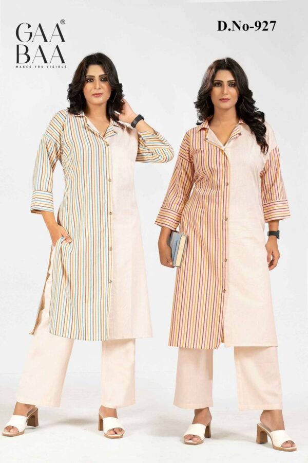 Gaabaa 927 Soft Cotton Flex Weaved Handloom Co Ord Set Wholesale Catalog Collection Supplier - Image 2
