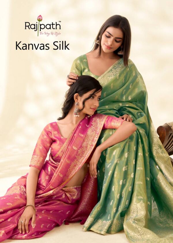 Rajpath Kanvas Silk Tissue Linen Fancy Sarees Wholesale Catalog Collection Exporter