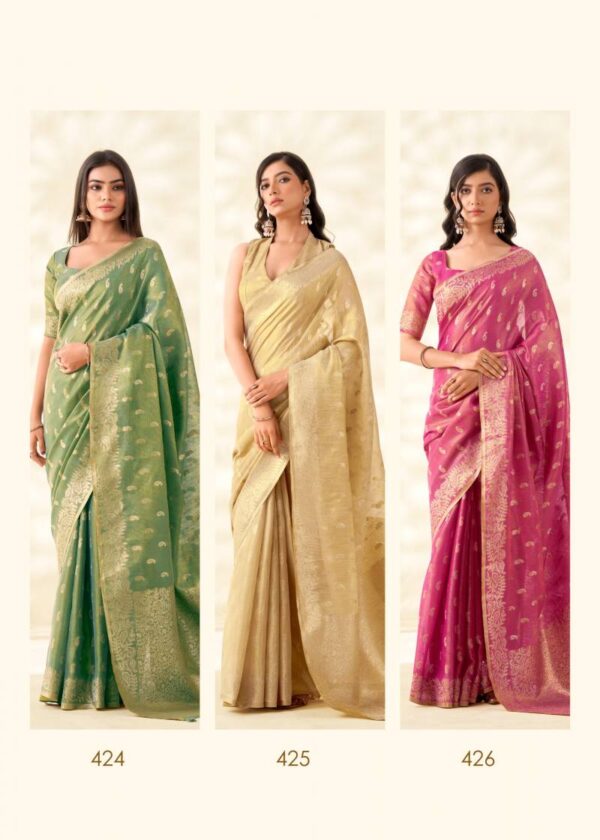 Rajpath Kanvas Silk Tissue Linen Fancy Sarees Wholesale Catalog Collection Exporter - Image 7
