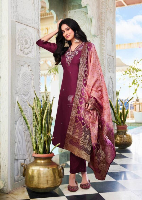 Af Jhalak Dola Silk Kurti Bottom With Dupatta Wholesale Catalog Collection Supplier