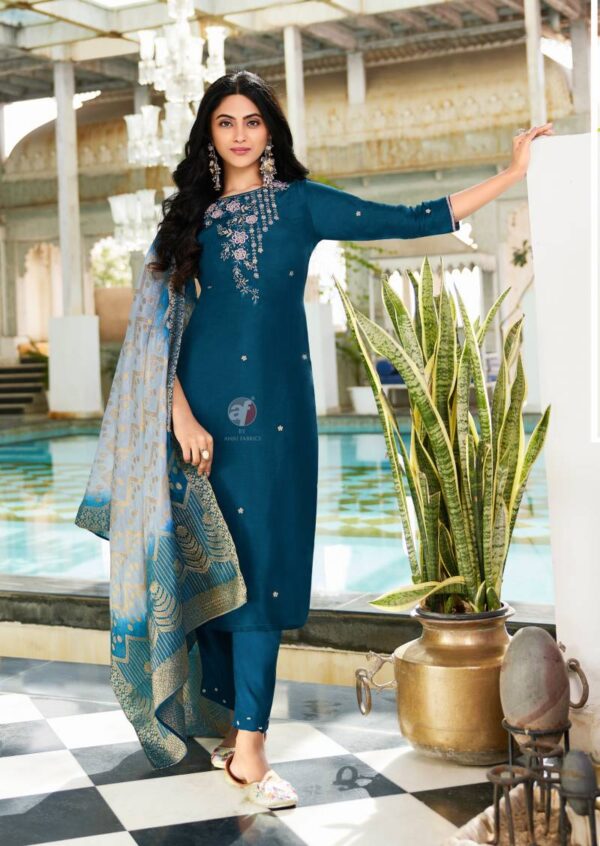 Af Jhalak Dola Silk Kurti Bottom With Dupatta Wholesale Catalog Collection Supplier - Image 2