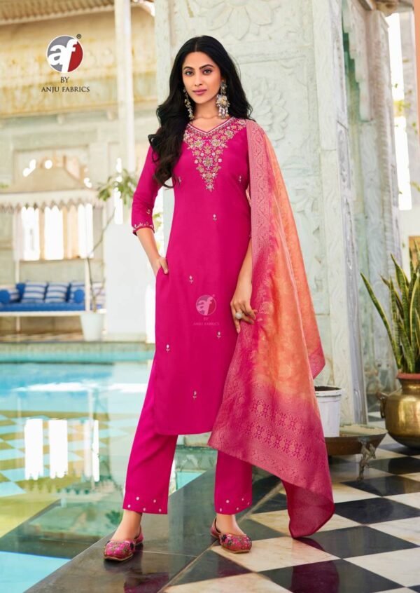 Af Jhalak Dola Silk Kurti Bottom With Dupatta Wholesale Catalog Collection Supplier - Image 3