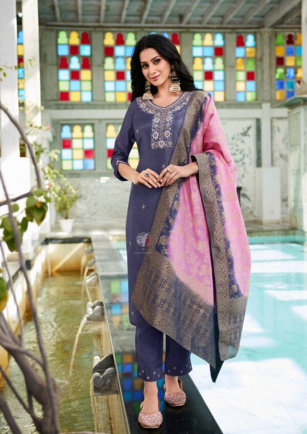 Af Jhalak Dola Silk Kurti Bottom With Dupatta Wholesale Catalog Collection Supplier - Image 4