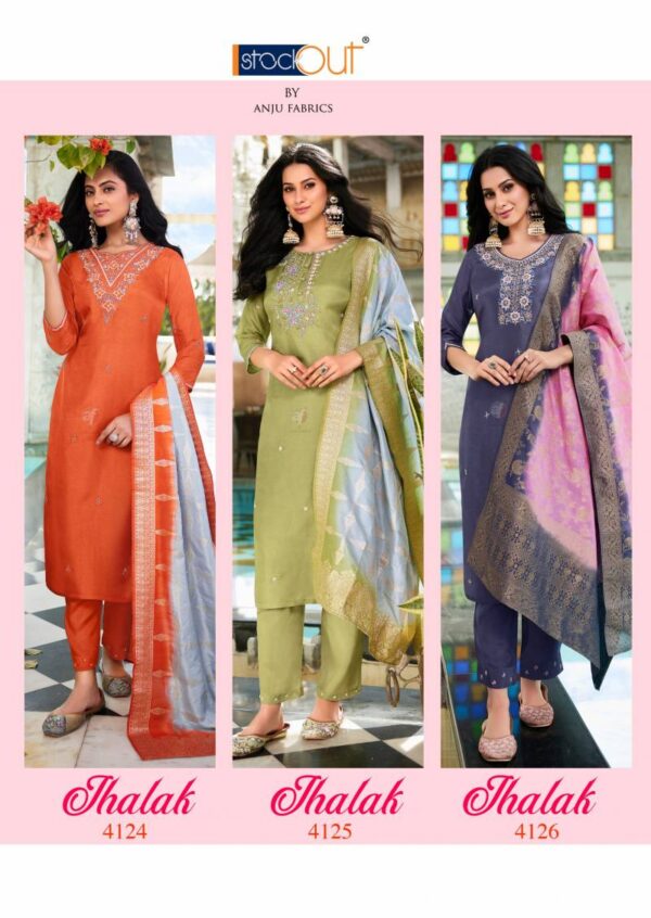 Af Jhalak Dola Silk Kurti Bottom With Dupatta Wholesale Catalog Collection Supplier - Image 7