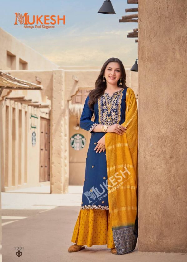 Mukesh Rang Rasiya Rayon Embroidered Readymade Wholesale Catalog Collection Supplier - Image 2