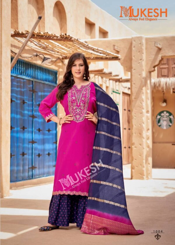 Mukesh Rang Rasiya Rayon Embroidered Readymade Wholesale Catalog Collection Supplier - Image 5