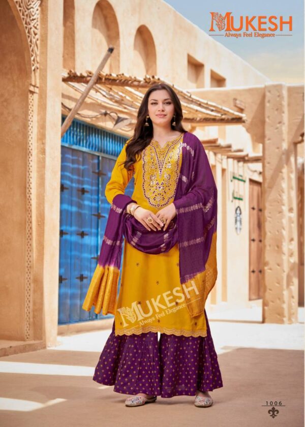 Mukesh Rang Rasiya Rayon Embroidered Readymade Wholesale Catalog Collection Supplier - Image 7