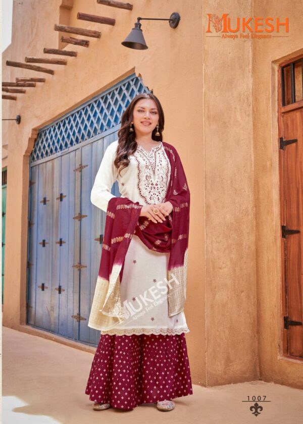 Mukesh Rang Rasiya Rayon Embroidered Readymade Wholesale Catalog Collection Supplier - Image 8