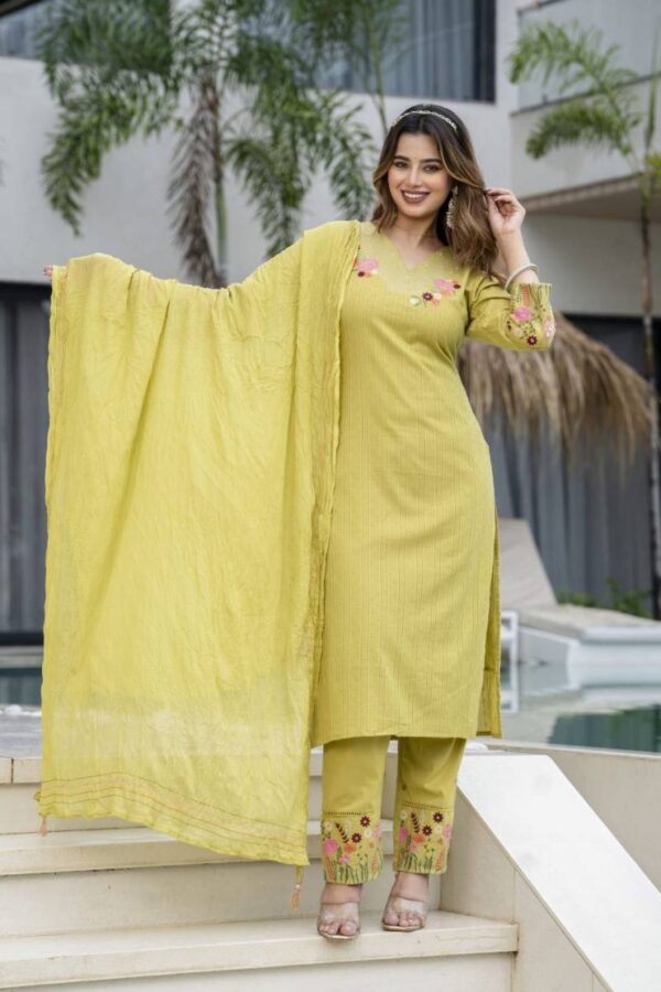 Naisha K 154 Cotton Dobby Kurti Bottom With Dupatta Wholesale Catalog Collection Exporter - Image 2