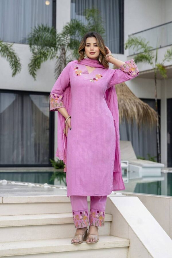 Naisha K 154 Cotton Dobby Kurti Bottom With Dupatta Wholesale Catalog Collection Exporter - Image 7
