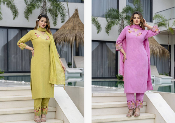 Naisha K 154 Cotton Dobby Kurti Bottom With Dupatta Wholesale Catalog Collection Exporter - Image 13
