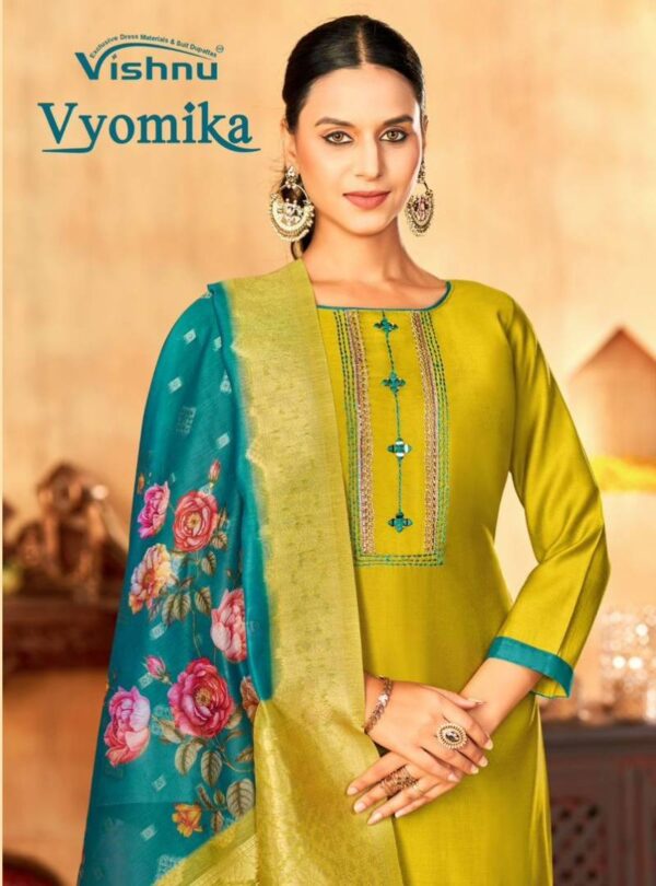 Vishnu Vyomika Gadwal Silk Fancy Dress Material Wholesale Catalog Collection Supplier