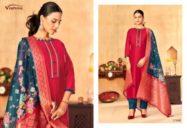 Vishnu Vyomika Gadwal Silk Fancy Dress Material Wholesale Catalog Collection Supplier - Image 5