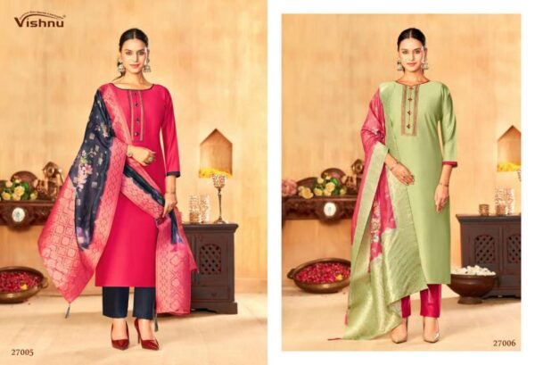 Vishnu Vyomika Gadwal Silk Fancy Dress Material Wholesale Catalog Collection Supplier - Image 6