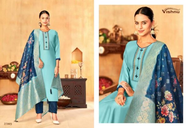 Vishnu Vyomika Gadwal Silk Fancy Dress Material Wholesale Catalog Collection Supplier - Image 8