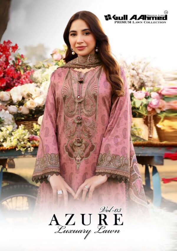 Gull A Ahmed Azure Vol 3 Lawn Printed Dress Material Wholesale Catalog Collection Supplier