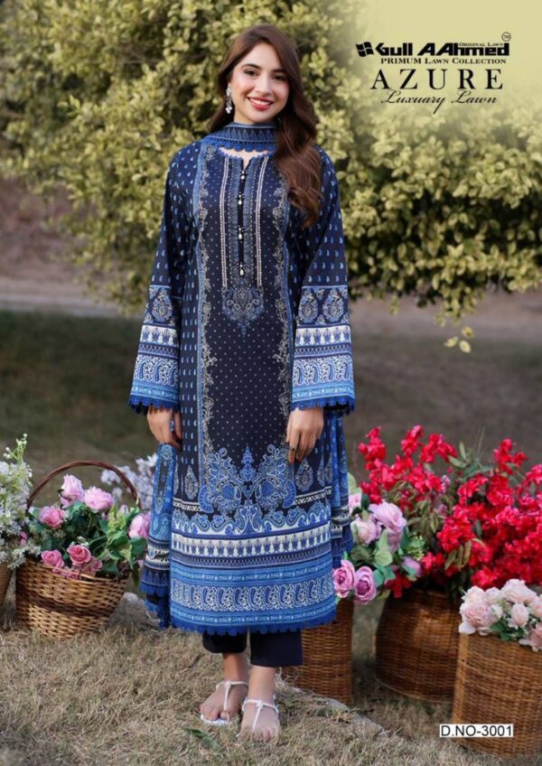 Gull A Ahmed Azure Vol 3 Lawn Printed Dress Material Wholesale Catalog Collection Supplier - Image 2