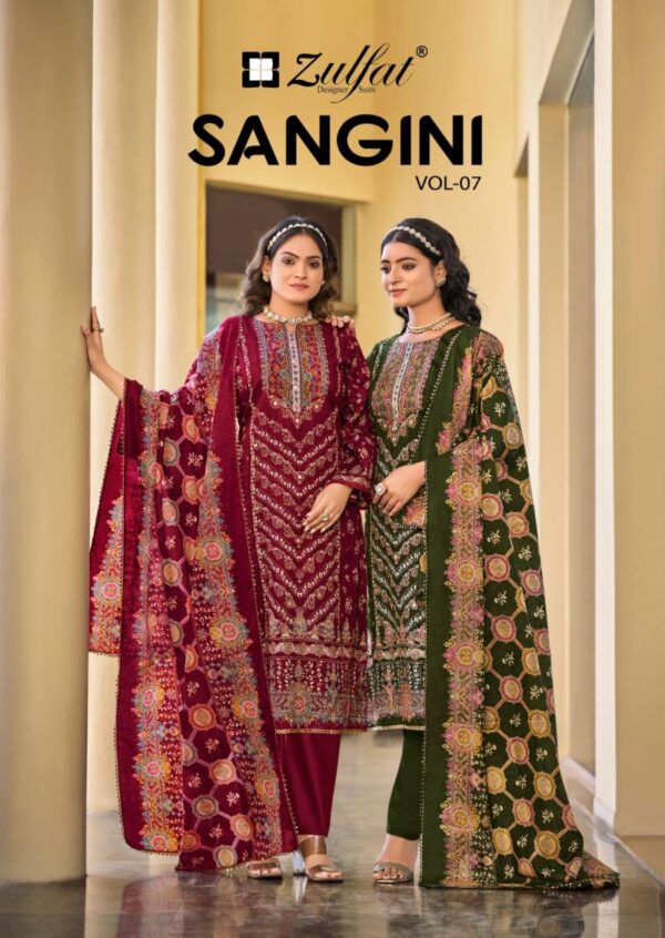 Zulfat Sangini Vol 7 Jam Cotton Fancy Dress Material Wholesale Catalog Collection Exporter