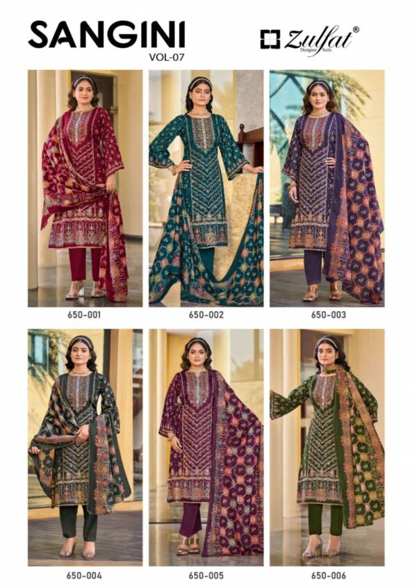 Zulfat Sangini Vol 7 Jam Cotton Fancy Dress Material Wholesale Catalog Collection Exporter - Image 8