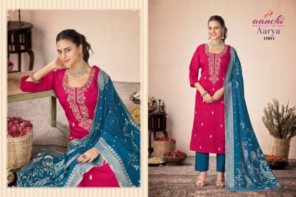 Aanchi Aarya Roman Silk Kurti Bottom With Dupatta Wholesale Catalog Collection Supplier - Image 2