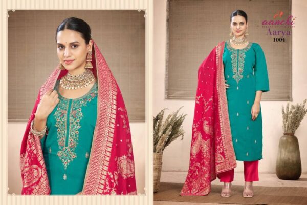Aanchi Aarya Roman Silk Kurti Bottom With Dupatta Wholesale Catalog Collection Supplier - Image 6