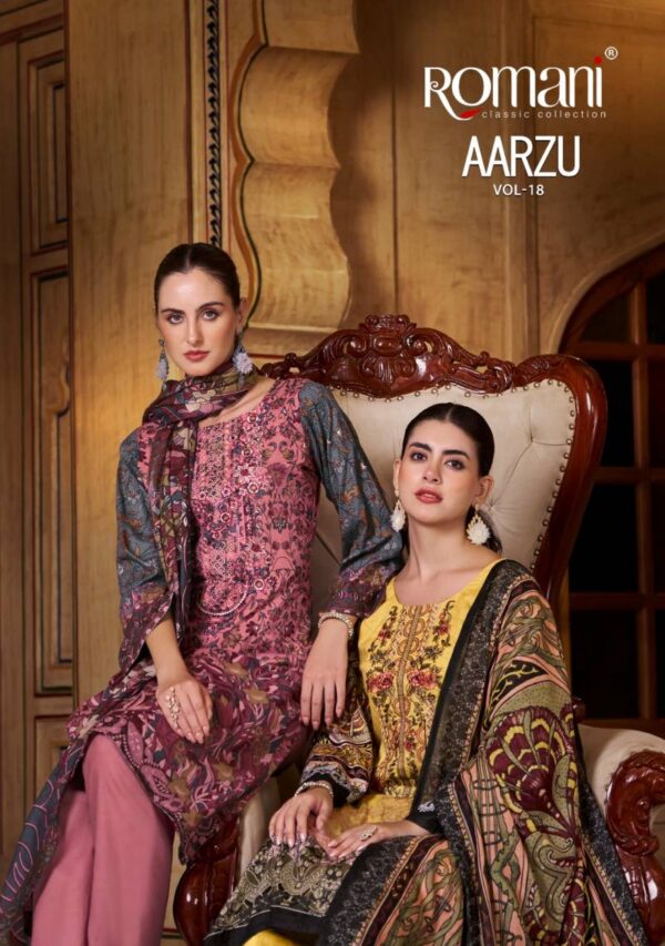 Romani Aarzu Vol 18 Readymade Soft Cotton Digital Printed Suit Wholesale Catalog Collection Exporter