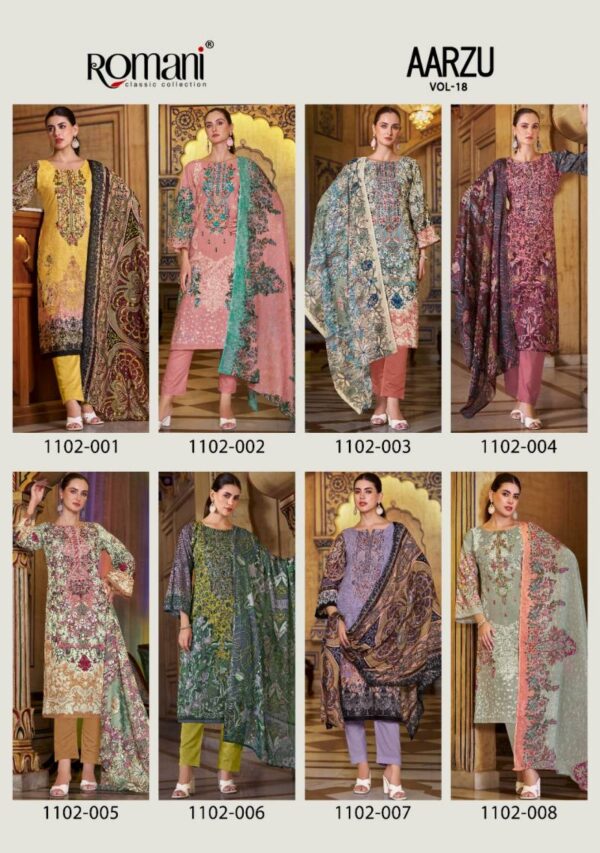 Romani Aarzu Vol 18 Readymade Soft Cotton Digital Printed Suit Wholesale Catalog Collection Exporter - Image 10