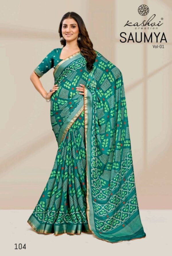 Kashvi Saumya Vol 1 Dull Moss Viscose Printed Saree Wholesale Catalog Collection Supplier - Image 8