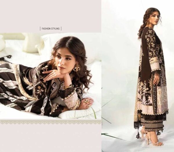 Hazzel Sana Safinaz 0345 Chiffon Dupatta Pakistani Salwar Kameez Wholesale Catalog Collection Supplier - Image 3