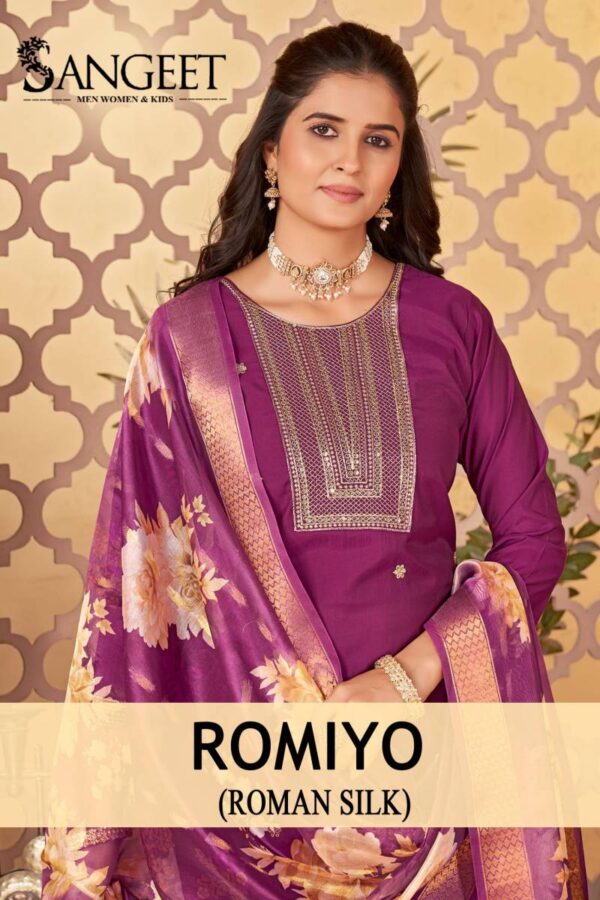 Sangeet Romiyo Roman Silk Kurti Bottom With Dupatta Wholesale Catalog Collection Supplier