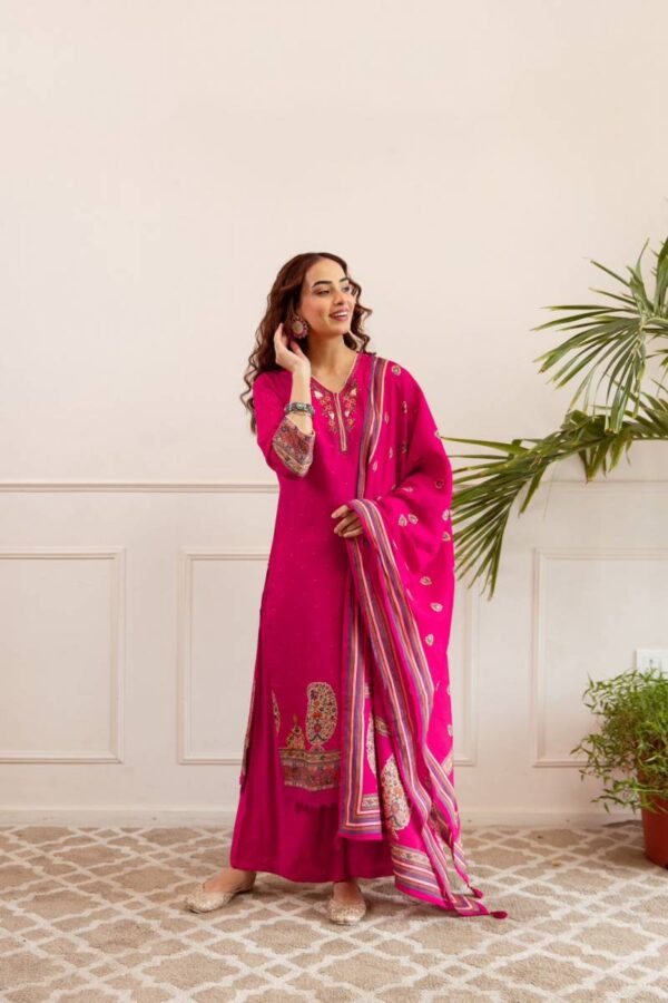 Naisha K 156 Modal Silk Digital Printed Kurti Bottom With Dupatta Wholesale Catalog Collection Supplier - Image 3