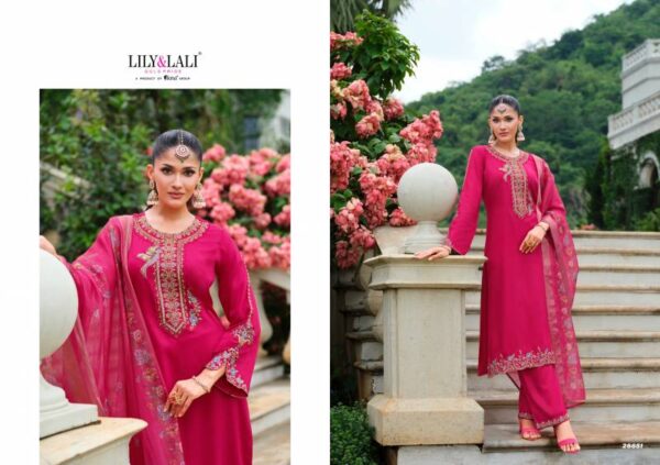 Lily And Lali Mehzabeen Viscose Gaji Silk Kurti Bottom With Dupatta Wholesale Catalog Collection Supplier - Image 2
