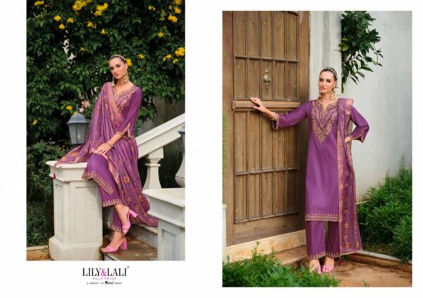 Lily And Lali Mehzabeen Viscose Gaji Silk Kurti Bottom With Dupatta Wholesale Catalog Collection Supplier - Image 4