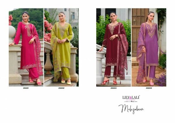 Lily And Lali Mehzabeen Viscose Gaji Silk Kurti Bottom With Dupatta Wholesale Catalog Collection Supplier - Image 7