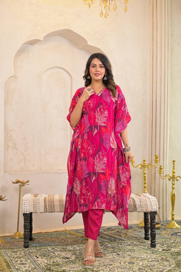 Naisha K 157 Vol 2 Chinon Printed Kaftan With Bottom Wholesale Catalog Collection Supplier - Image 2