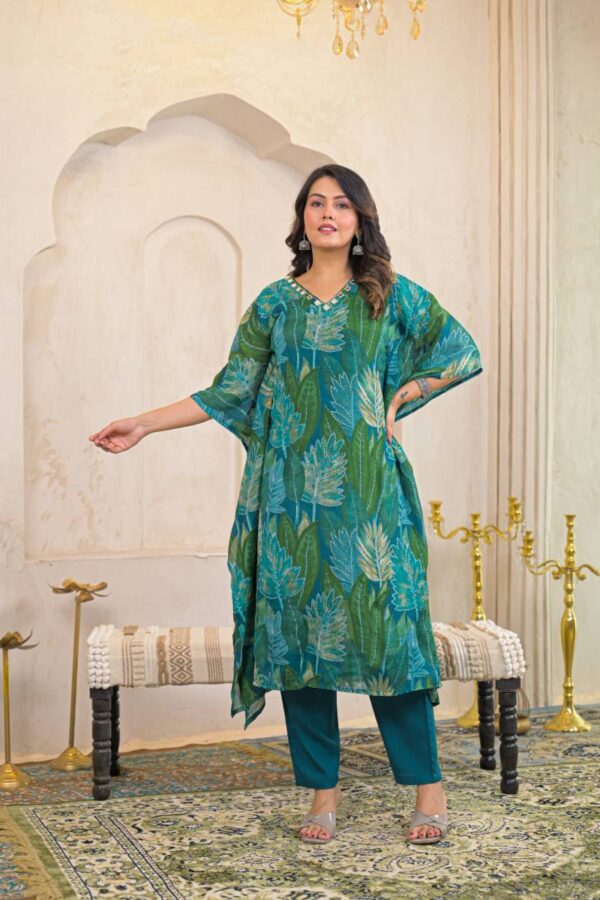 Naisha K 157 Vol 2 Chinon Printed Kaftan With Bottom Wholesale Catalog Collection Supplier