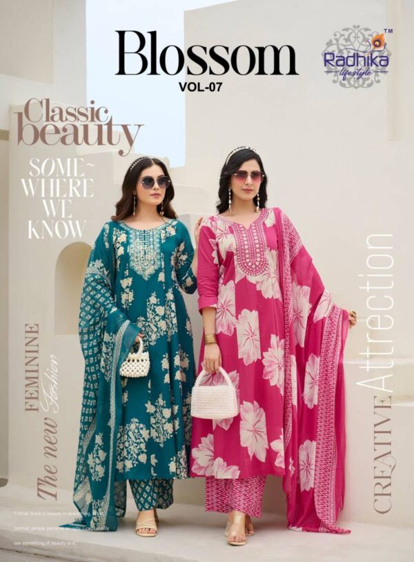 Radhika Blossom Vol 7 Cotton Printed Kurti Bottom With Dupatta Wholesale Catalog Collection Exporter