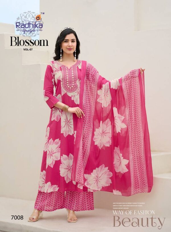 Radhika Blossom Vol 7 Cotton Printed Kurti Bottom With Dupatta Wholesale Catalog Collection Exporter - Image 8