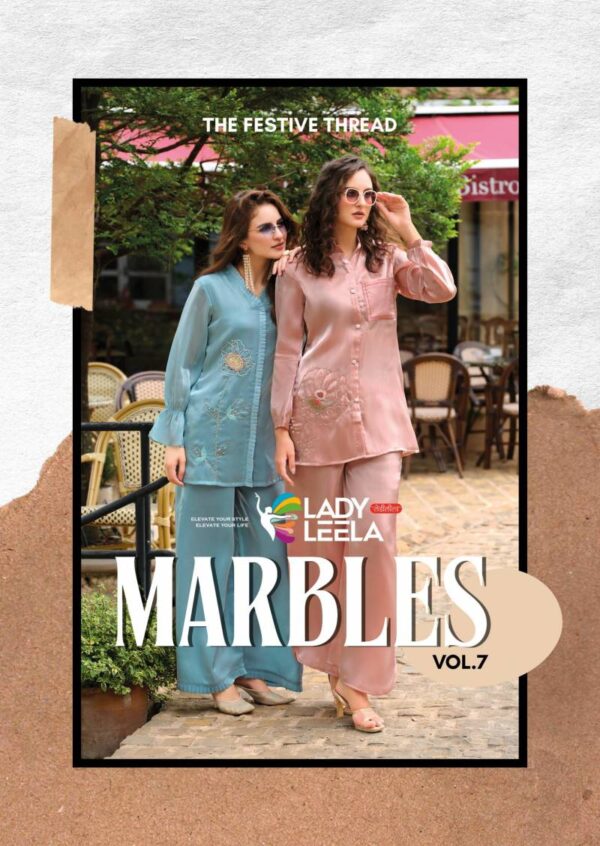 Lady Leela Marbles 7 Viscose Silk Co Ord Set Wholesale Catalog Collection Supplier