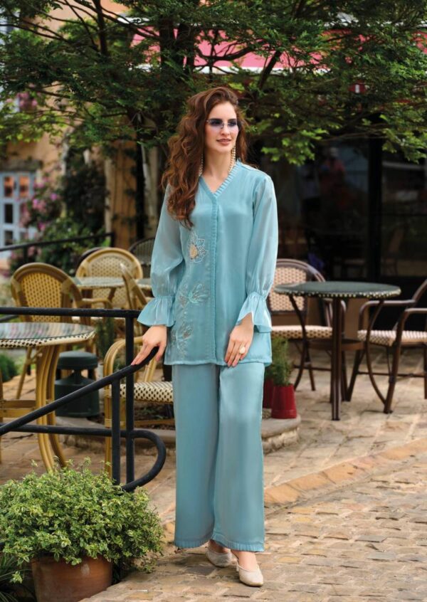 Lady Leela Marbles 7 Viscose Silk Co Ord Set Wholesale Catalog Collection Supplier - Image 5