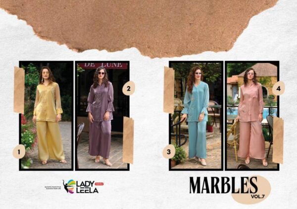 Lady Leela Marbles 7 Viscose Silk Co Ord Set Wholesale Catalog Collection Supplier - Image 7