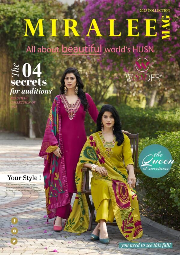 Woodee Miralee Viscose Roman Readymade Suit Wholesale Catalog Collection Supplier