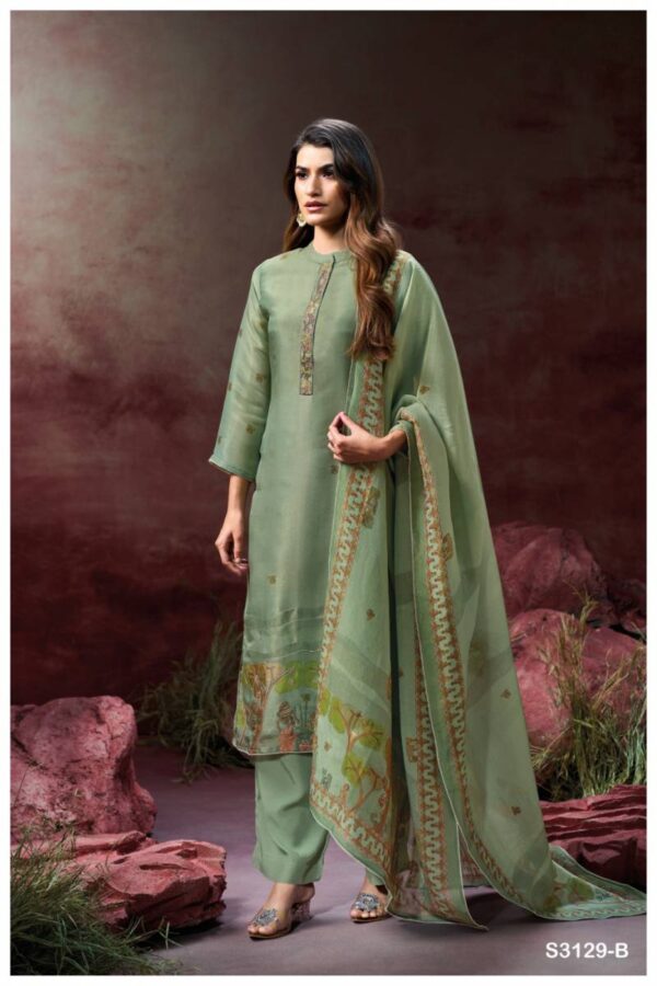 Ganga Aynslie Bemberg Gadwal Silk Printed Salwar Kameez Wholesale Catalog Collection Supplier - Image 2